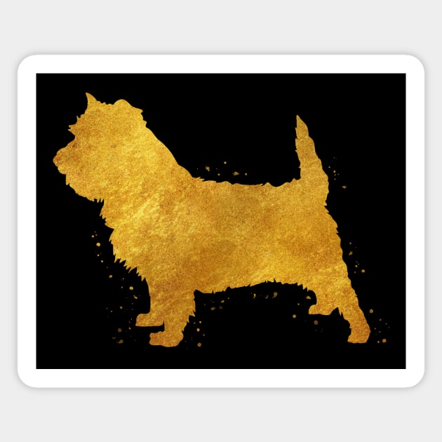 Cairn Terrier golden art Sticker by Yahya Art